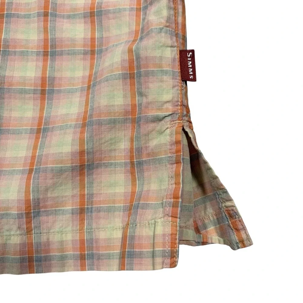 Simms Shirt Mens Large Cor3 Plaid Short Sleeve‎ Button Up Fishing Travel Outdoor